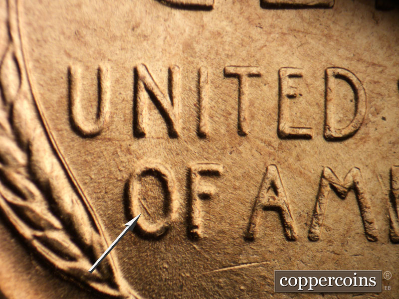 Die-stage C marker on 1957D•1MM•091 (1957 Repunched Mint Mark).