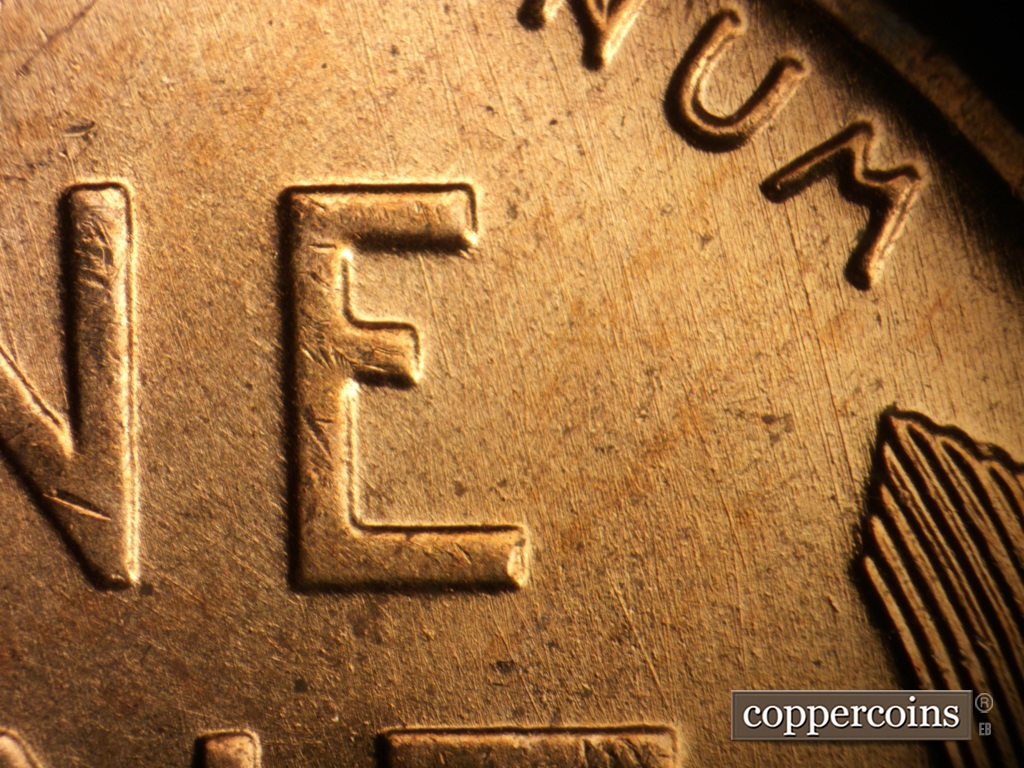 Die-stage A marker on 1957D•1MM•093 showing No die clash through E in ONE.