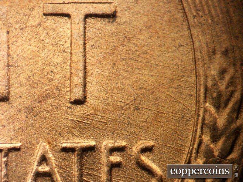 Die-stage B marker on 1957D•1MM•094 (1957 Repunched Mint Mark).
