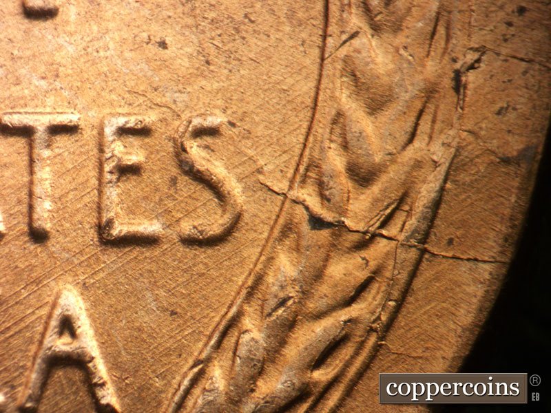 Die-stage B marker on 1957D•1MM•098 (1957 Repunched Mint Mark).