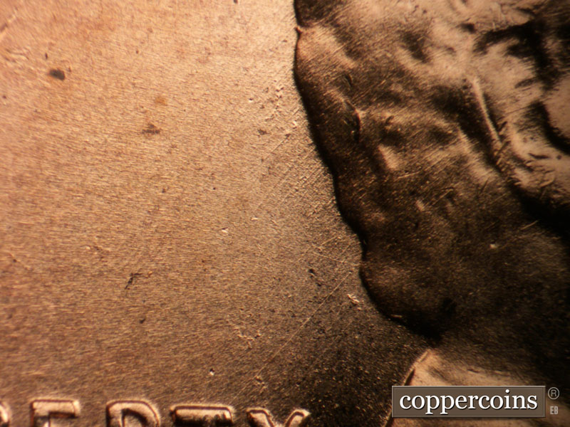 Die-stage A marker on 1957D•1MM•101 (1957 Repunched Mint Mark).
