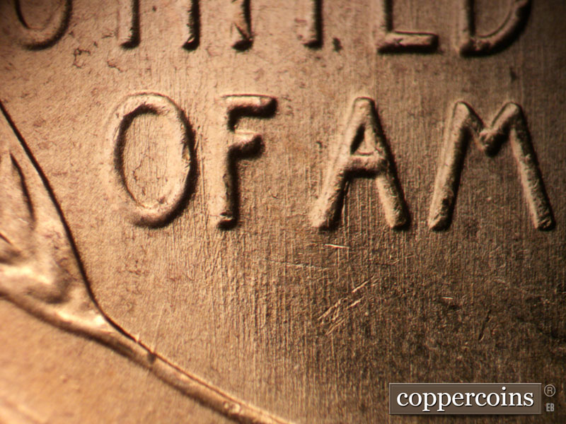 Die-stage A marker on 1957D•1MM•101 (1957 Repunched Mint Mark).