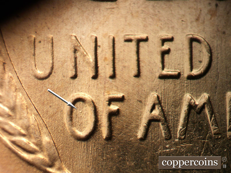 Die-stage C marker on 1957D•1MM•102 (1957 Repunched Mint Mark).