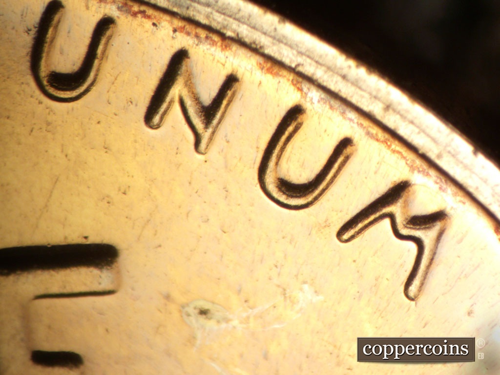 Die-stage A marker on 1957P•1DR•004P showing Doubling shows on UNUM.