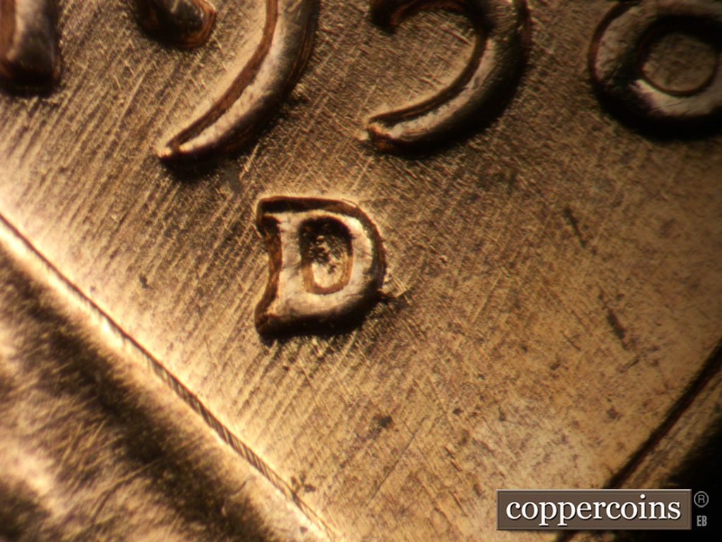 1958 Lincoln cent obverse, CopperCoins die 1958D•1MM•002.