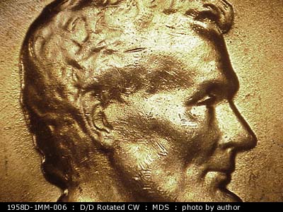 Die-stage B marker on 1958D•1MM•006 (1958 Repunched Mint Mark).