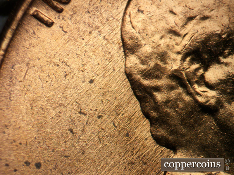 Die-stage B marker on 1958D•1MM•009 (1958 Repunched Mint Mark).