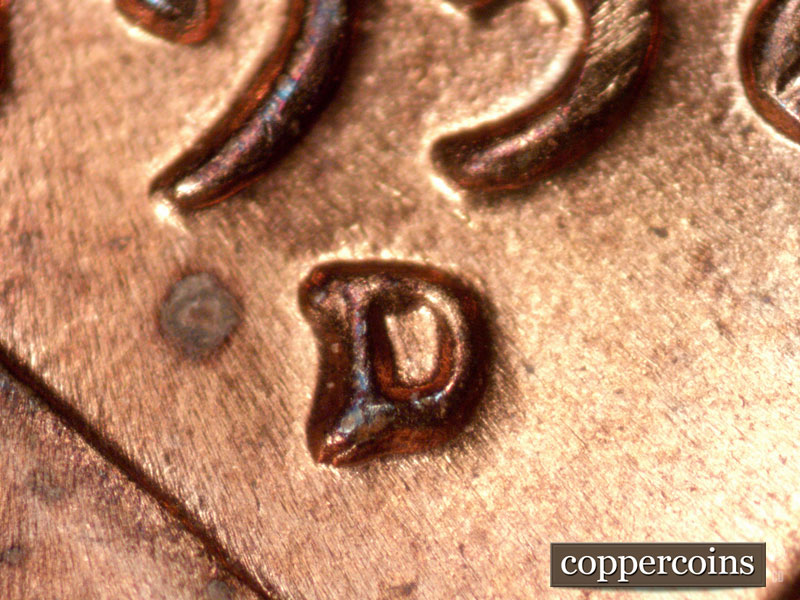 1958 Lincoln cent obverse, CopperCoins die 1958D•1MM•014.
