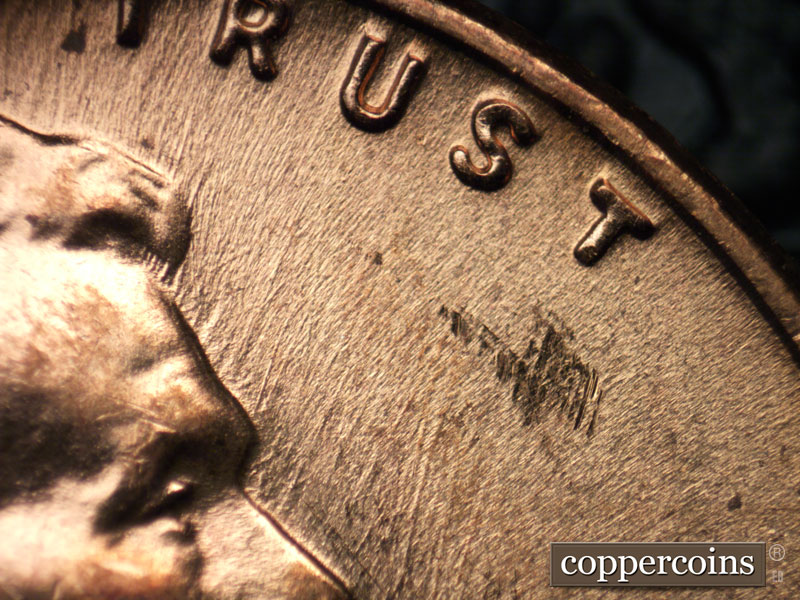 Die-stage B marker on 1958D•1MM•015 (1958 Repunched Mint Mark).