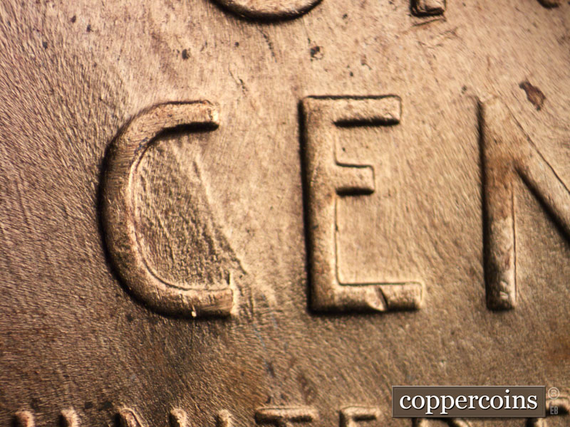 Die-stage B marker on 1958D•1MM•015 (1958 Repunched Mint Mark).
