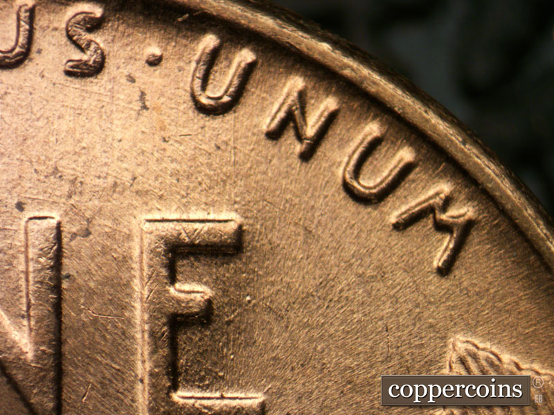 Die-stage C marker on 1958D•1MM•017 (1958 Repunched Mint Mark).