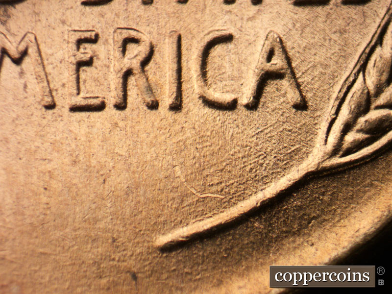 Die-stage C marker on 1958D•1MM•017 (1958 Repunched Mint Mark).