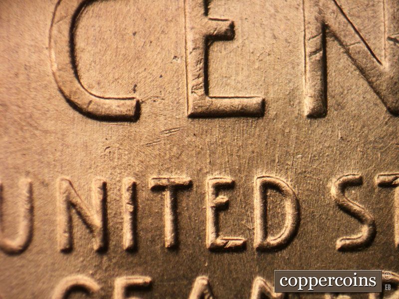 Die-stage C marker on 1958D•1MM•017 (1958 Repunched Mint Mark).