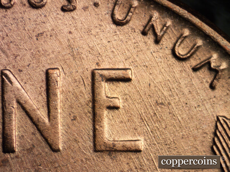 Die-stage C marker on 1958D•1MM•019 (1958 Repunched Mint Mark).