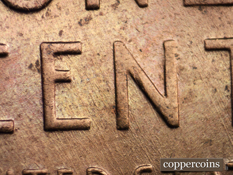 Die-stage C marker on 1958D•1MM•019 (1958 Repunched Mint Mark).