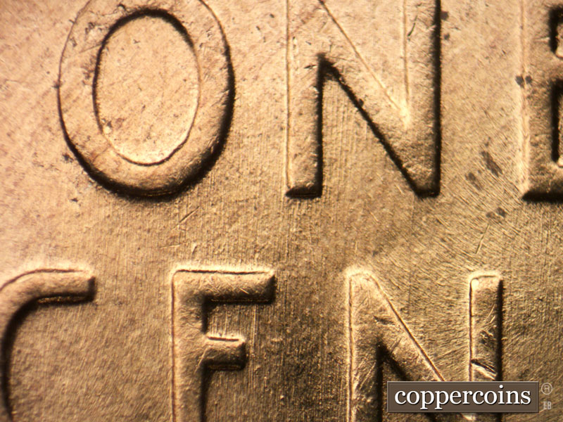 Die-stage A marker on 1958D•1MM•020 (1958 Repunched Mint Mark).