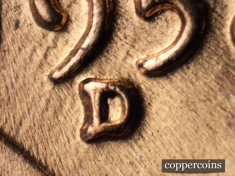 1958 Lincoln cent obverse, CopperCoins die 1958D•1MM•020.