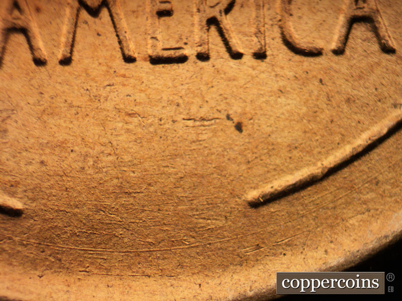 Die-stage B marker on 1958D•1MM•021 (1958 Repunched Mint Mark).