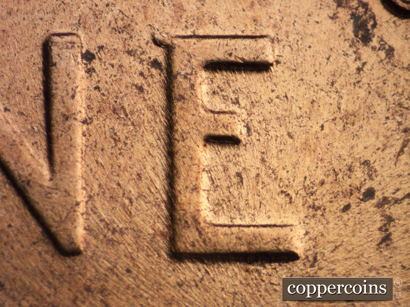Die-stage C marker on 1958D•1MM•021 (1958 Repunched Mint Mark).