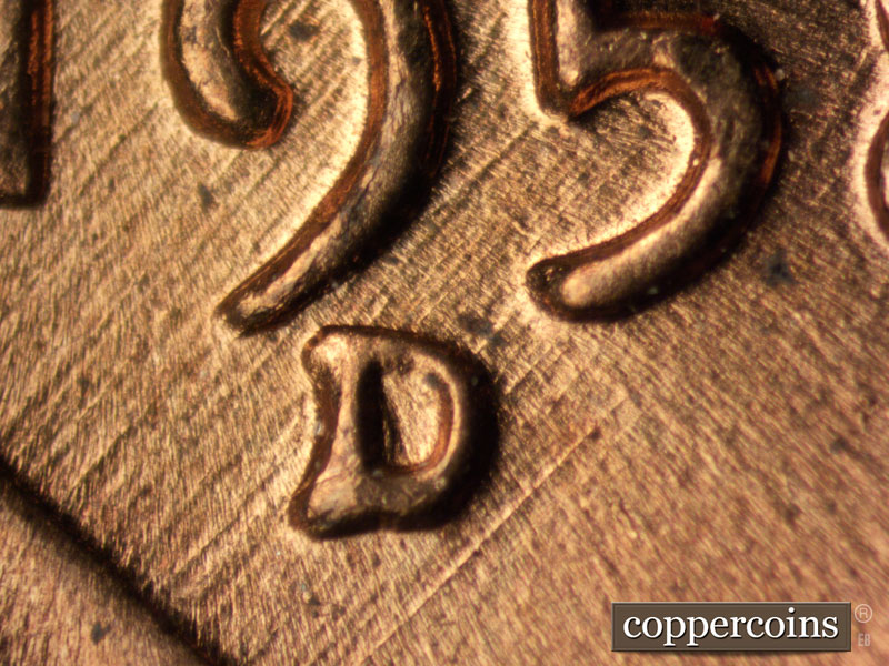 1958 Lincoln cent obverse, CopperCoins die 1958D•1MM•023.