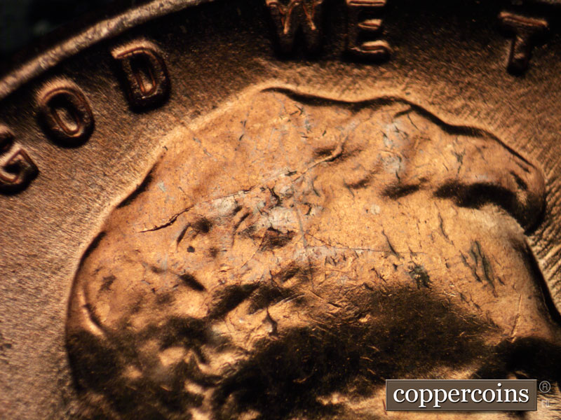 Die-stage C marker on 1958D•1MM•023 (1958 Repunched Mint Mark).