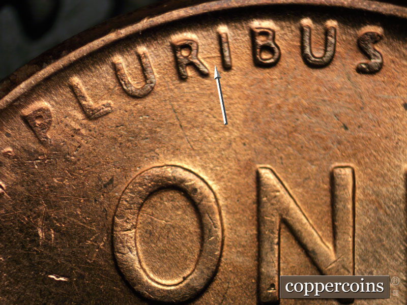 Die-stage C marker on 1958D•1MM•023 (1958 Repunched Mint Mark).