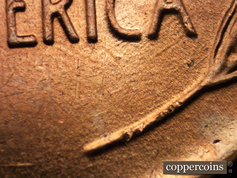 Die-stage C marker on 1958D•1MM•023 (1958 Repunched Mint Mark).