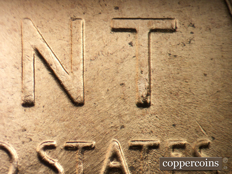Die-stage B marker on 1958D•1MM•026 (1958 Repunched Mint Mark).