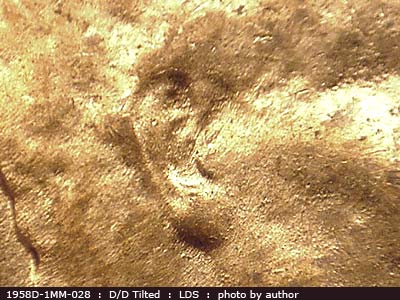 Die-stage C marker on 1958D•1MM•028 (1958 Repunched Mint Mark).