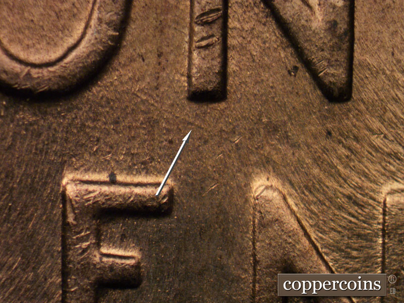Die-stage C marker on 1958D•1MM•030 (1958 Repunched Mint Mark).