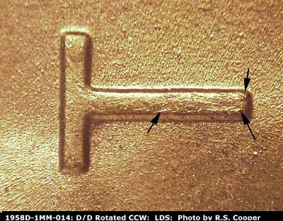 Die-stage C marker on 1958D•1MM•031 (1958 Repunched Mint Mark).