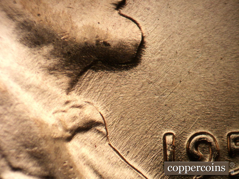 Die-stage C marker on 1958D•1MM•035 (1958 Repunched Mint Mark).