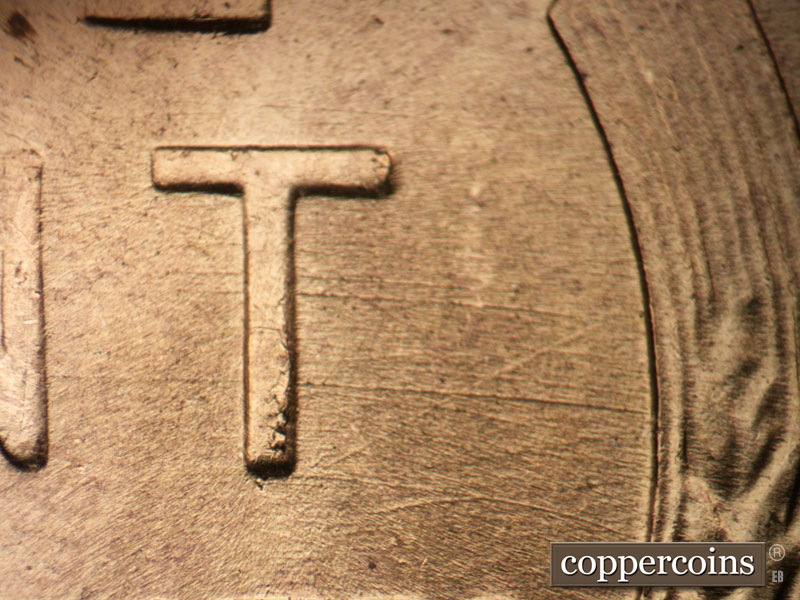 Die-stage C marker on 1958D•1MM•035 (1958 Repunched Mint Mark).