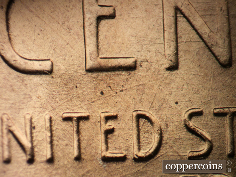 Die-stage C marker on 1958D•1MM•035 (1958 Repunched Mint Mark).