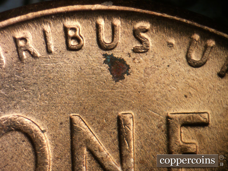 Die-stage B marker on 1958D•1MM•039 (1958 Repunched Mint Mark).