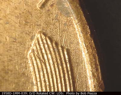 Die-stage C marker on 1958D•1MM•039 (1958 Repunched Mint Mark).