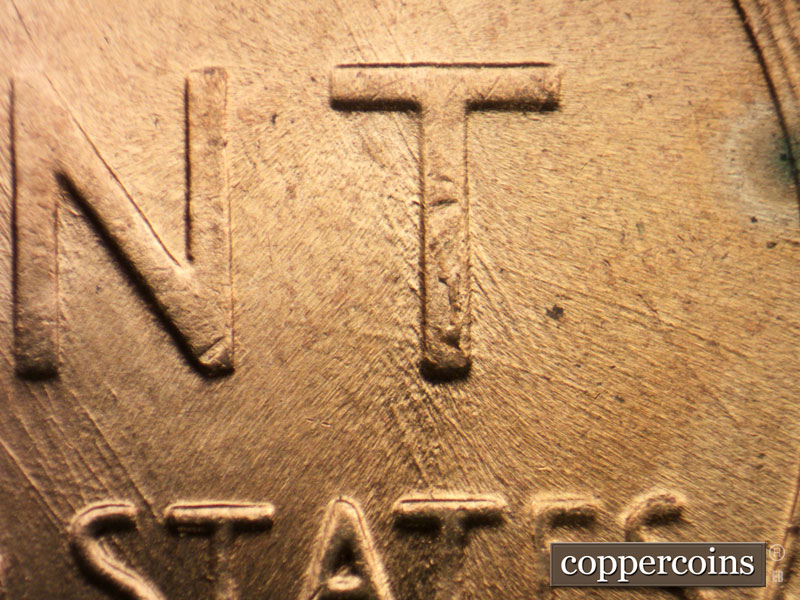 Die-stage B marker on 1958D•1MM•040 (1958 Repunched Mint Mark).
