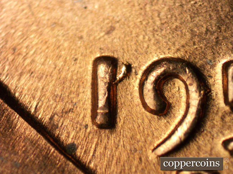 Die-stage C marker on 1958D•1MM•050 (1958 Repunched Mint Mark).