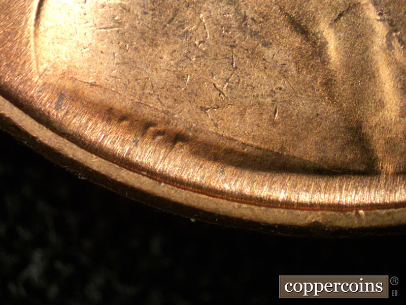 Die-stage C marker on 1958D•1MM•050 (1958 Repunched Mint Mark).
