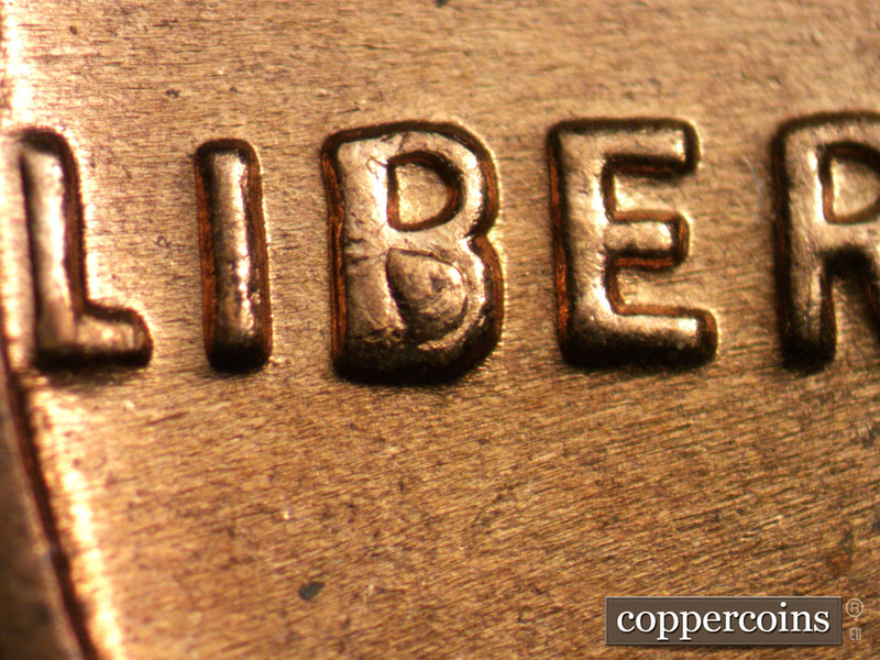 Die-stage C marker on 1958D•1MM•050 (1958 Repunched Mint Mark).