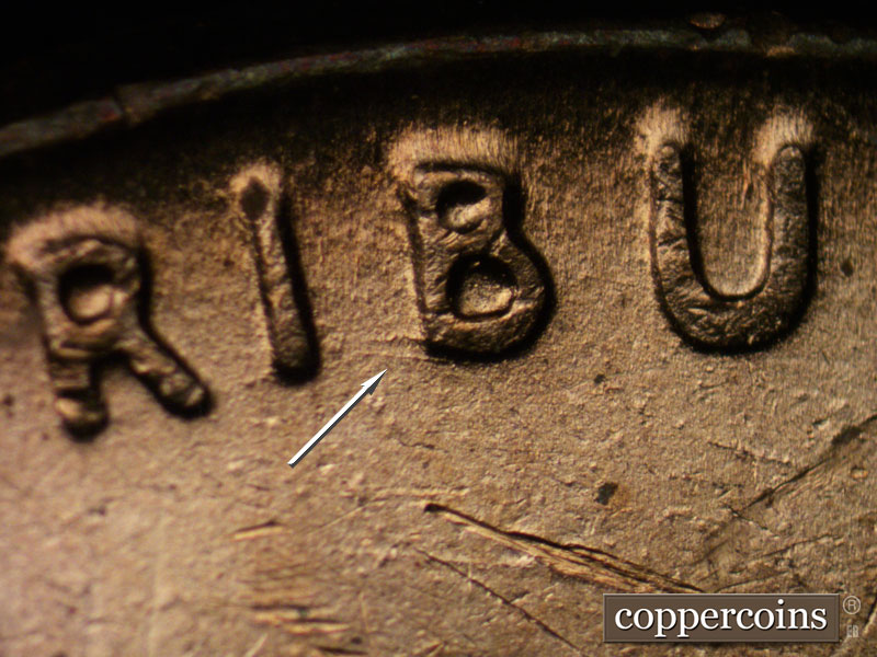 Die-stage C marker on 1958D•1MM•055 (1958 Repunched Mint Mark).