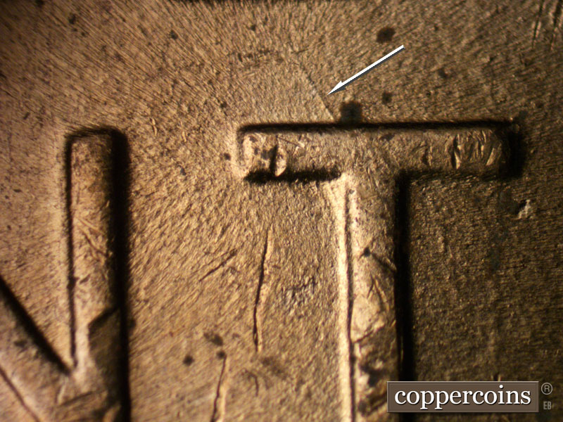 Die-stage C marker on 1958D•1MM•055 (1958 Repunched Mint Mark).