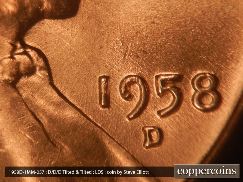 Die-stage C marker on 1958D•1MM•057 (1958 Repunched Mint Mark).
