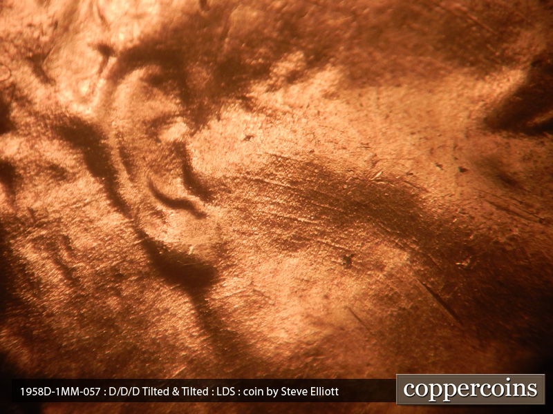 Die-stage C marker on 1958D•1MM•057 (1958 Repunched Mint Mark).