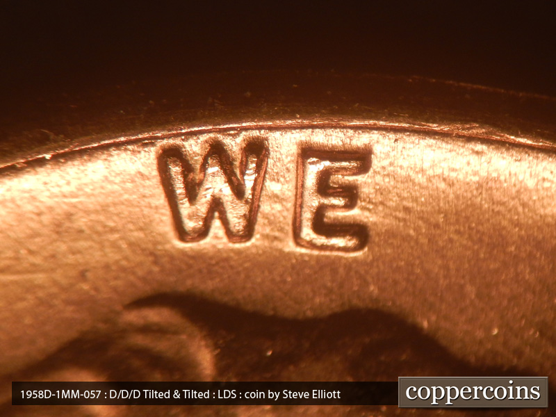 Die-stage C marker on 1958D•1MM•057 (1958 Repunched Mint Mark).