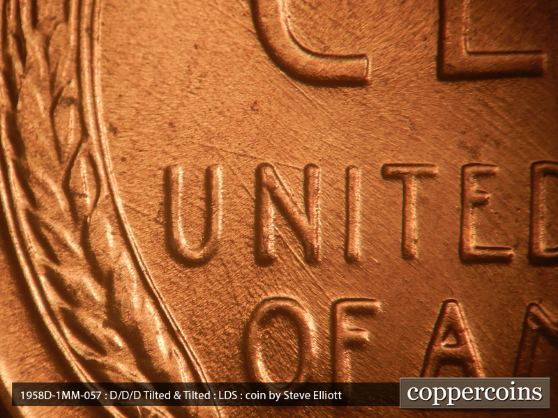 Die-stage C marker on 1958D•1MM•057 (1958 Repunched Mint Mark).