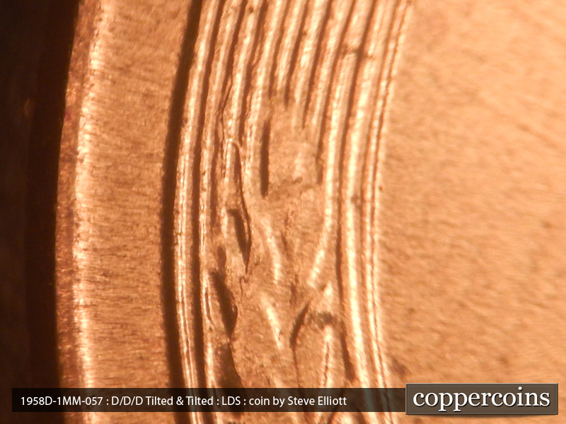 Die-stage C marker on 1958D•1MM•057 (1958 Repunched Mint Mark).