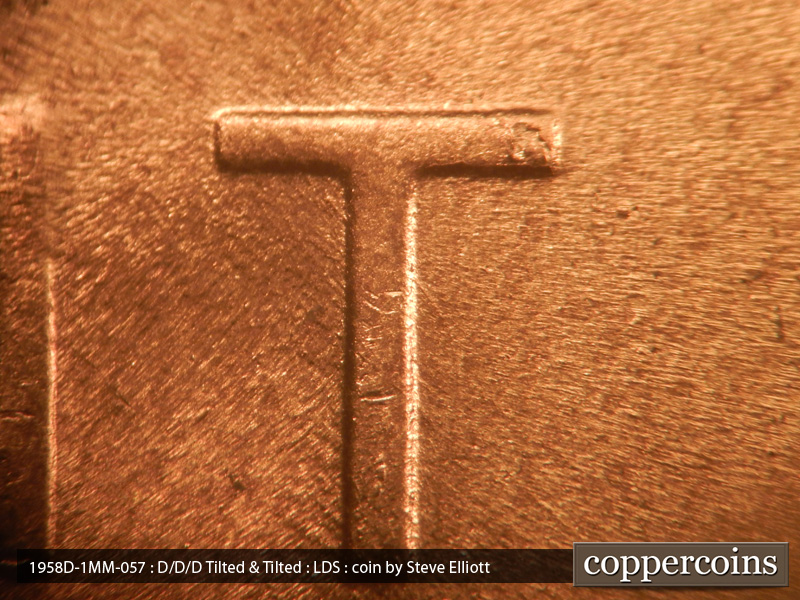 Die-stage C marker on 1958D•1MM•057 (1958 Repunched Mint Mark).
