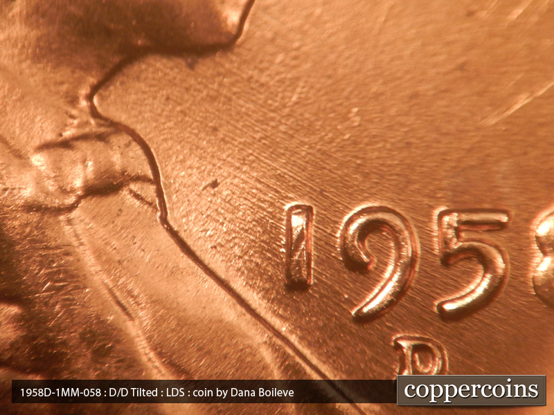 Die-stage C marker on 1958D•1MM•058 (1958 Repunched Mint Mark).