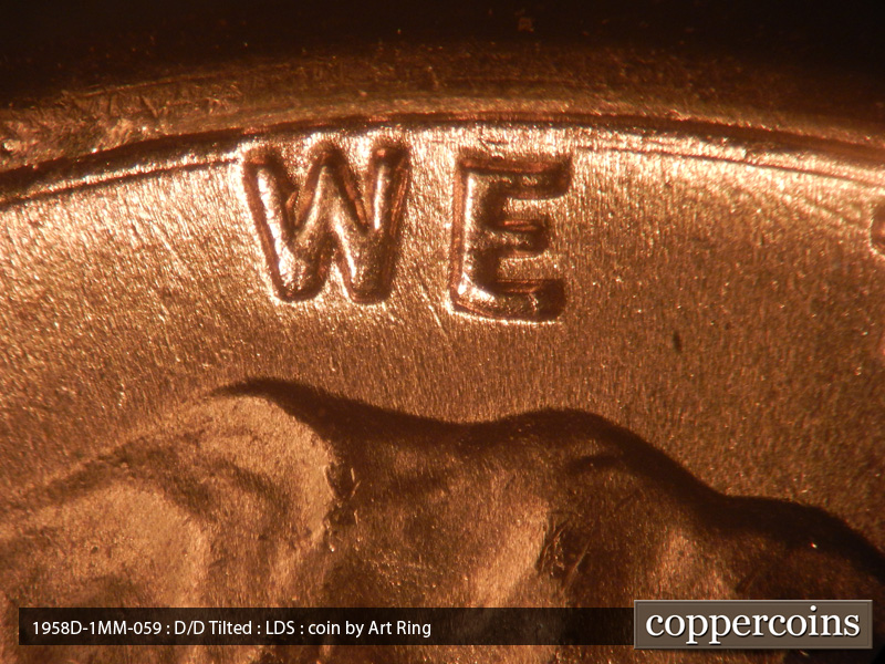 Die-stage C marker on 1958D•1MM•059 (1958 Repunched Mint Mark).